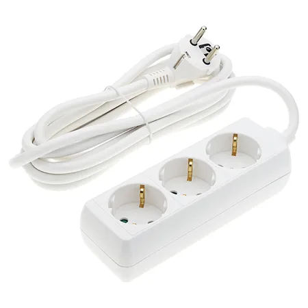 Prelungitor 3 Cai 3M(3G1.5MM) 16A Max 3500W Alb