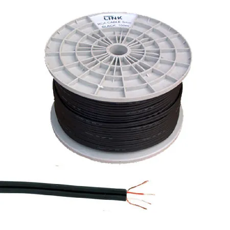 Cablu 2RCA 4MM Negru Rola