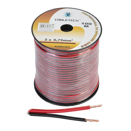 Cablu Difuzor Cupru 2X0.75MM Rosu/Negru 100M