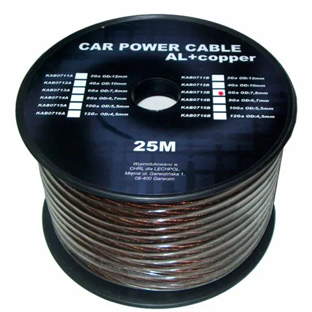 Cablu Putere cu-Al 6GA (7.8MM/13.29MM2) 25M N