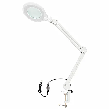 Lampa LED 12W cu Lupa 3X Brat Reglabil - Alb