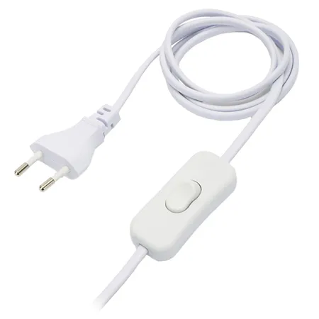 Cablu Alimentare 2X0.75 cu Intrerupator 1.5M - Alb