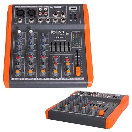 Mixer 4 Canale cu Egalizator, Efecte si USB