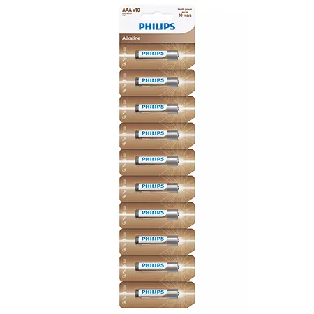 Baterie Entry Alkaline AAA LR03 Blister 10 Buc Philips