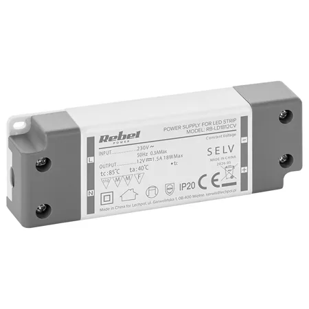 Alimentator Banda LED IP20 12V 1.5A 18W Rebel