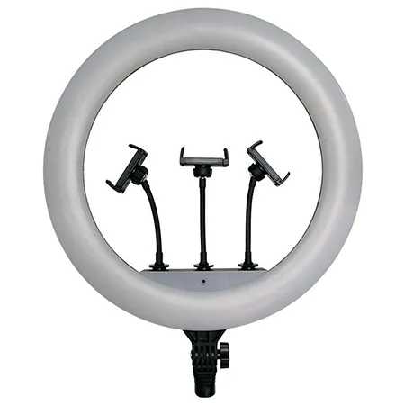 Selfie Ring Light 55W cu Trepied si Suport 3 Telefoane