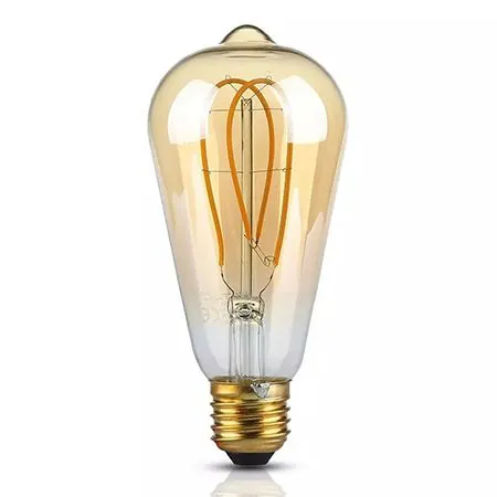 Bec LED ST64 E27 5W cu Filament 2200K Model Edison