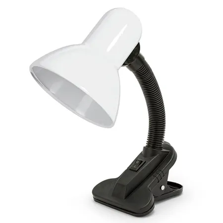 Lampa Birou Soclu E27 Prindere Tip Clema  - Alb/Negru