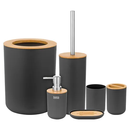 Set 6 Accesorii Baie Negru Teesa
