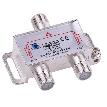 Splitter 2 Cai Power Pass 5-2450 MHZ