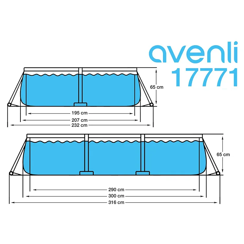 Piscina cu Cadru 300X207X66 CM Avenli