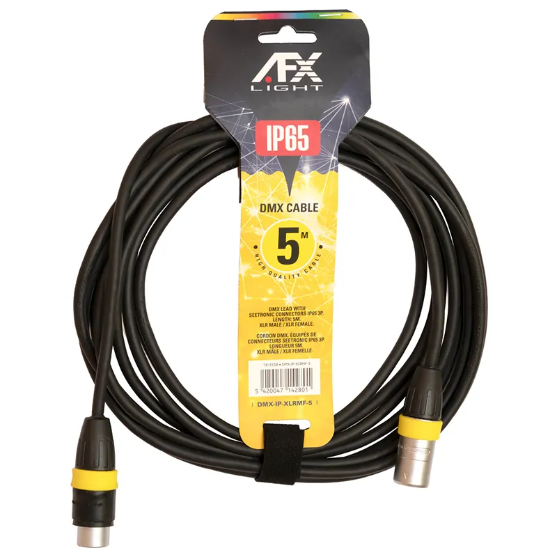 Cablu Profesional DMX  IP65 XLR Tata - XLR Mama 5M