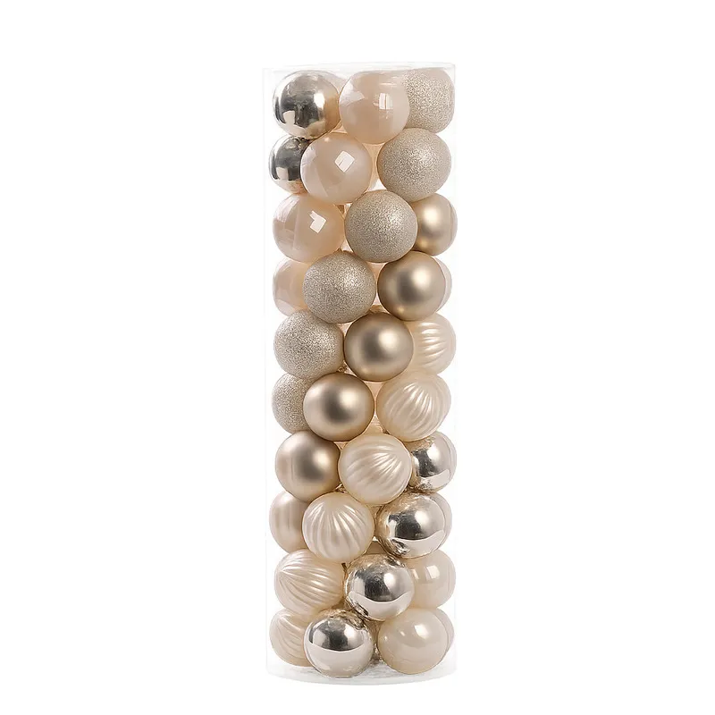 Ornamente Plastic de Craciun Bej-Deschis 50P