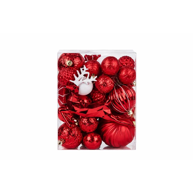 Set Ornamente de Craciun / Rosu - 48P.
