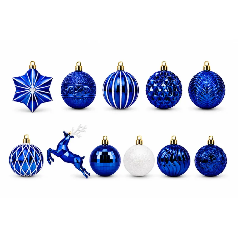 Set Ornamente de Craciun / Albastru - 48P.