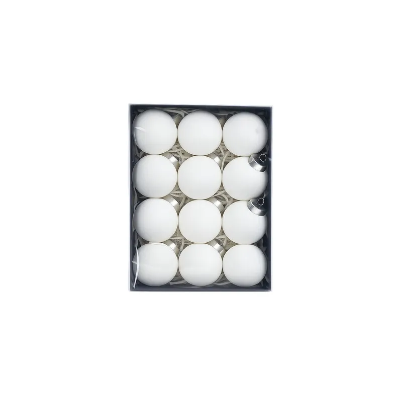 Set Ornamente Lux de Craciun / Alb - 12P.