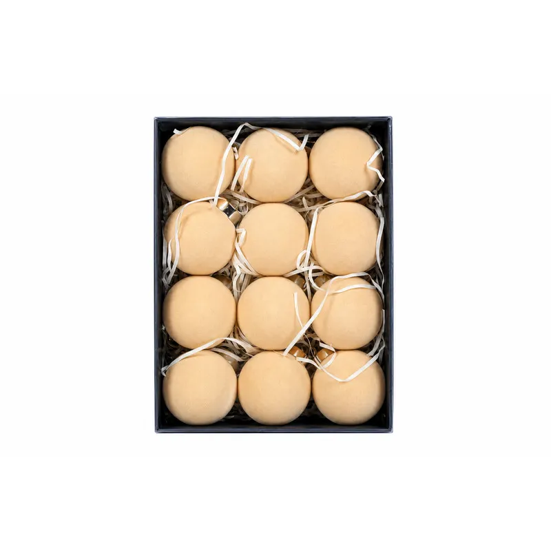 Set Ornamente Lux de Craciun / Crem - 12P.