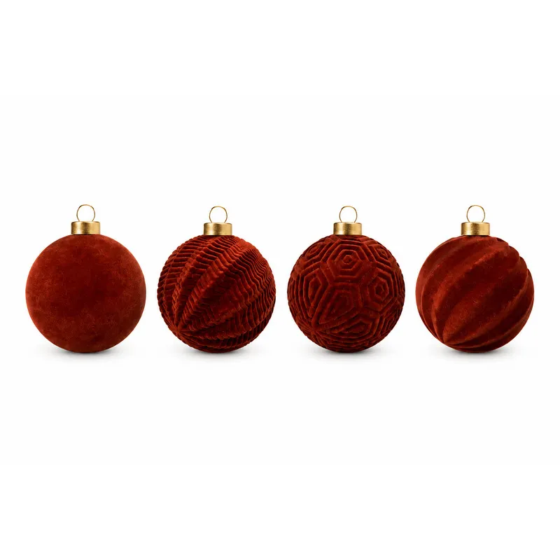 Set Ornamente Lux de Craciun / Cafeniu - 12P.