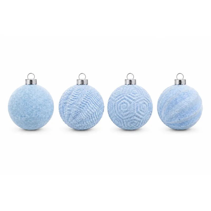 Set Ornamente Lux de Craciun / Albastru-Deschis - 12P.