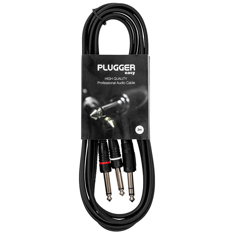 Cablu Y Jack 6.3MM Stereo - 2 X Jack 6.3MM Mono 3M