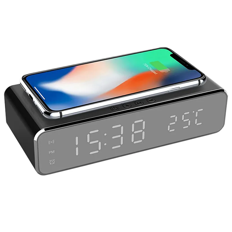 Ceas Smart cu Incarcare Wireless Alarma si Termometru