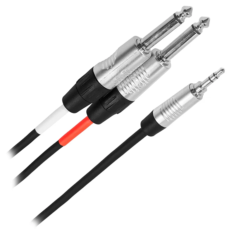 Cablu Y Jack Tata 3.5M Stereo - 2X Jack 6.35MM Mono 1M