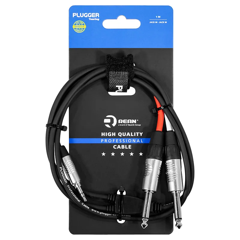 Cablu Y Jack Tata 3.5M Stereo - 2X Jack 6.35MM Mono 1M