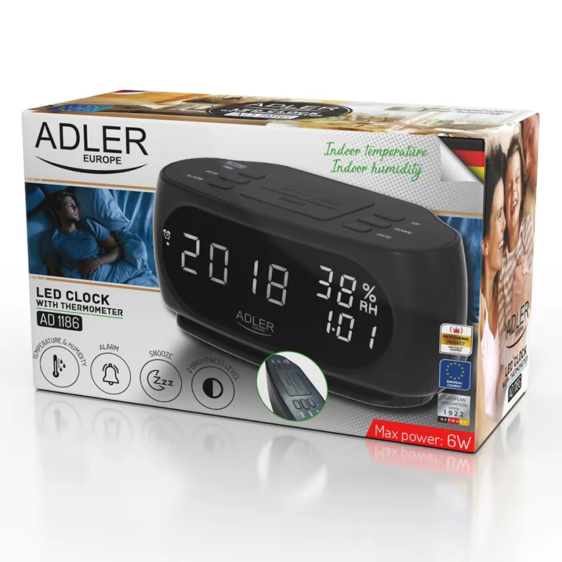 Ceas Alarma cu Afisare Temperatura si Umiditate Adler