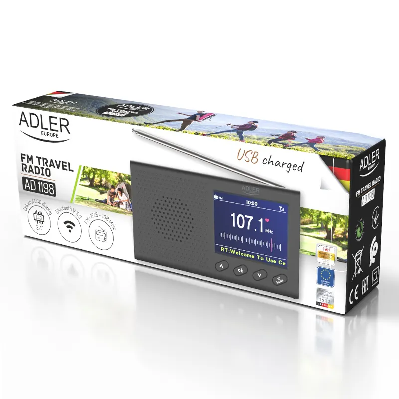 Radio Portabil cu Ceas AD 1198 Adler