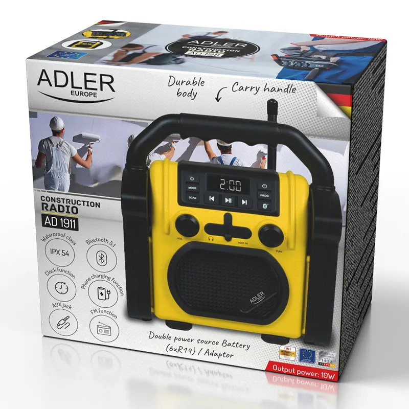 Radio Portabil IPX54 BT, AUX AD 1911 Adler