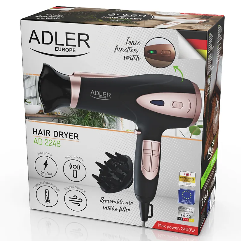 Uscator Par Ionizare 2200W AD 2248 Alb Adler