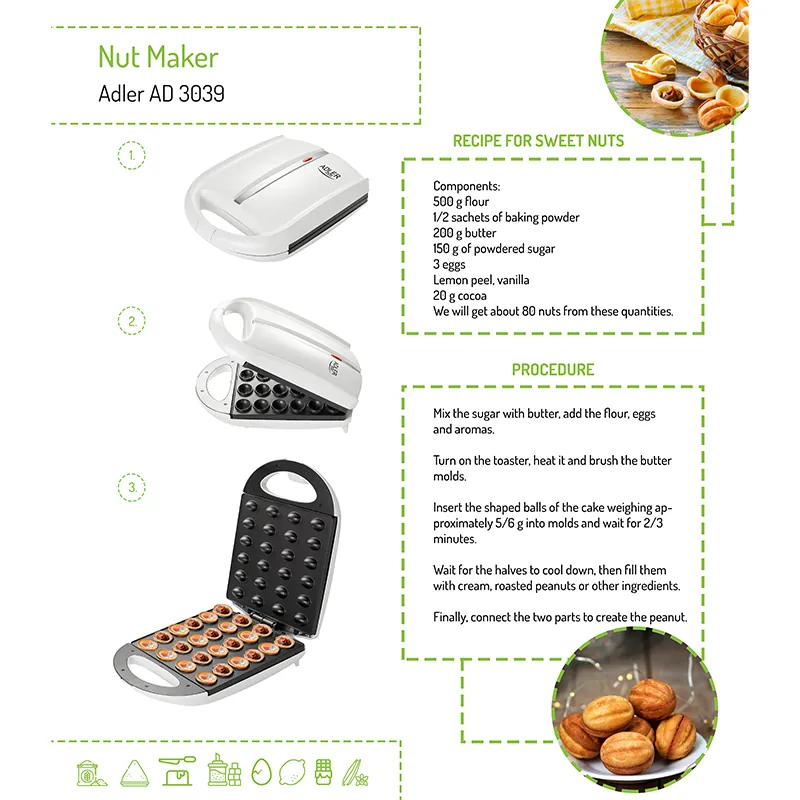 Aparat Nut Maker AD 3039 Alb Adler