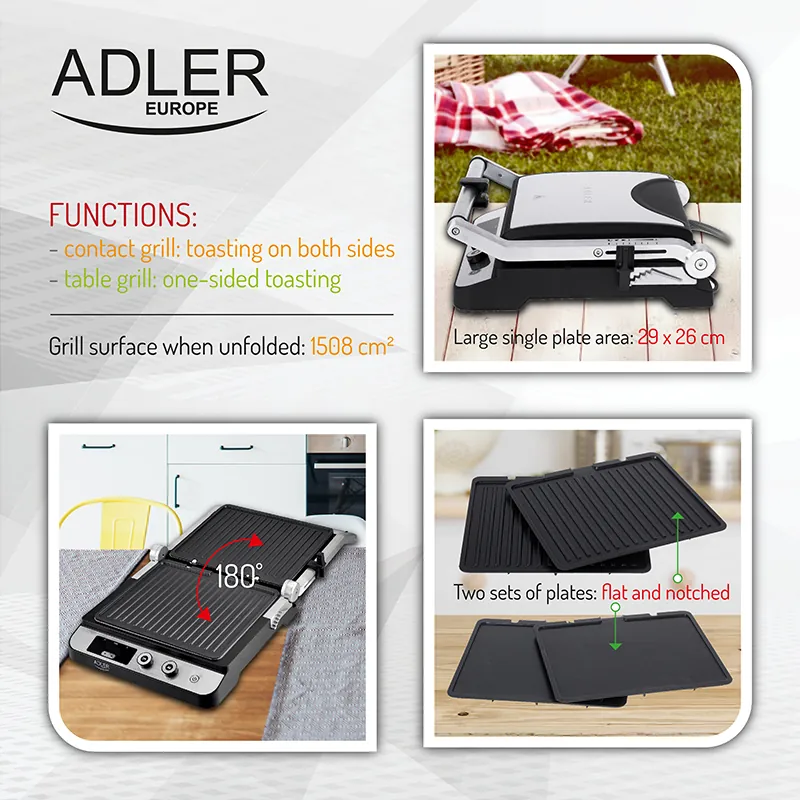Grill Electric 2 in 1 3000W AD 3059 Adler