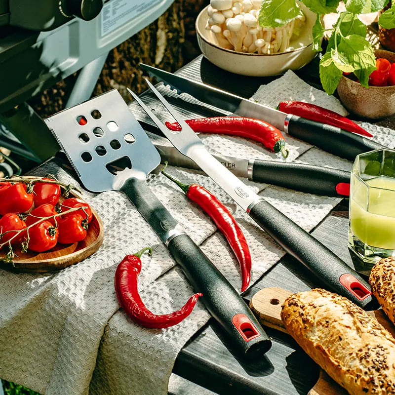 Set Accesorii Grill Inox cu Husa Ad 6727 Adler