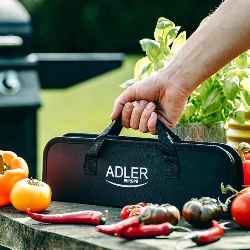 Set Accesorii Grill Inox cu Husa Ad 6727 Adler