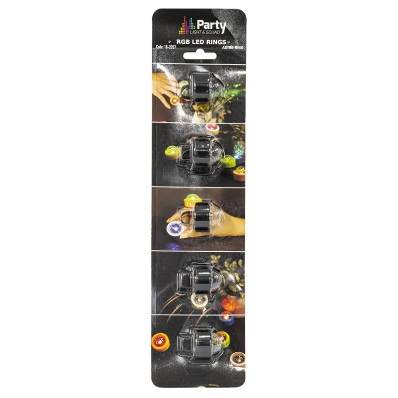 Set 4 Inele Iluminate LED 3X0.2W RGB