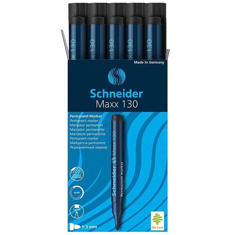 Marker Permanent 130 Varf Rotund 13MM Negru Schneider