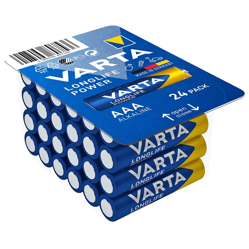 Baterie Alcalina Longlife Power LR03 24 Buc Varta