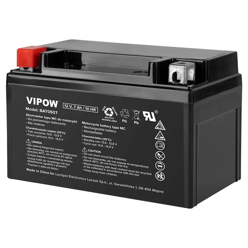Acumulator Vehicule Electrice 12V 7AH 10HR Vipow