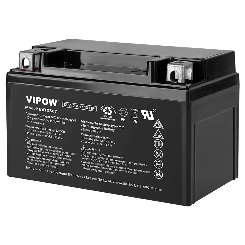 Acumulator Vehicule Electrice 12V 7AH 10HR Vipow