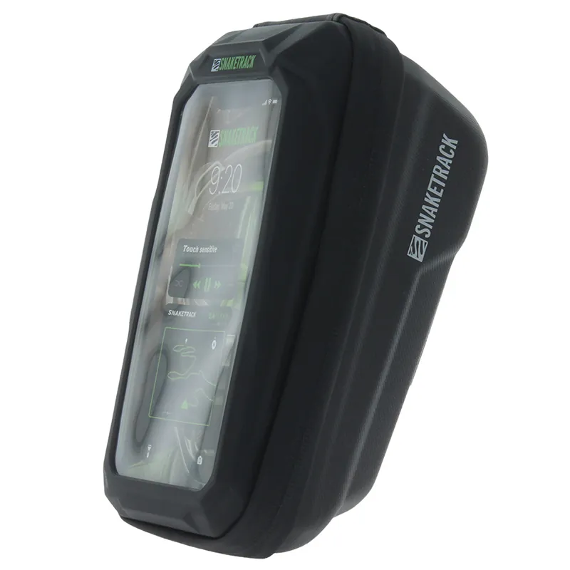 Geanta Bicicleta cu Suport Telefon Prindere pe Cadru - Negru