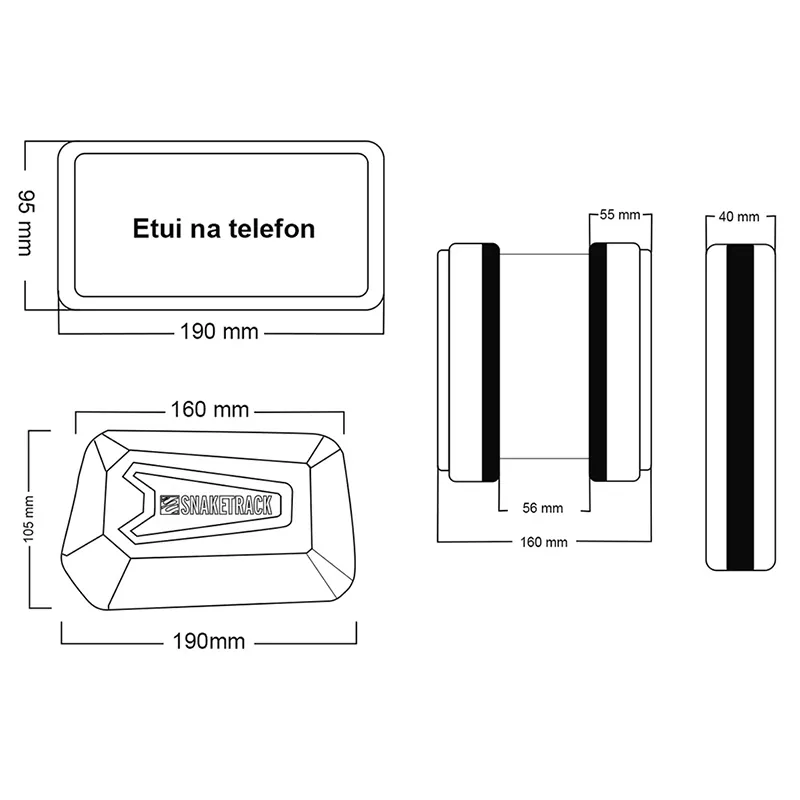 Geanta Bicicleta cu Suport Telefon Prindere pe Cadru IP54 - Negru