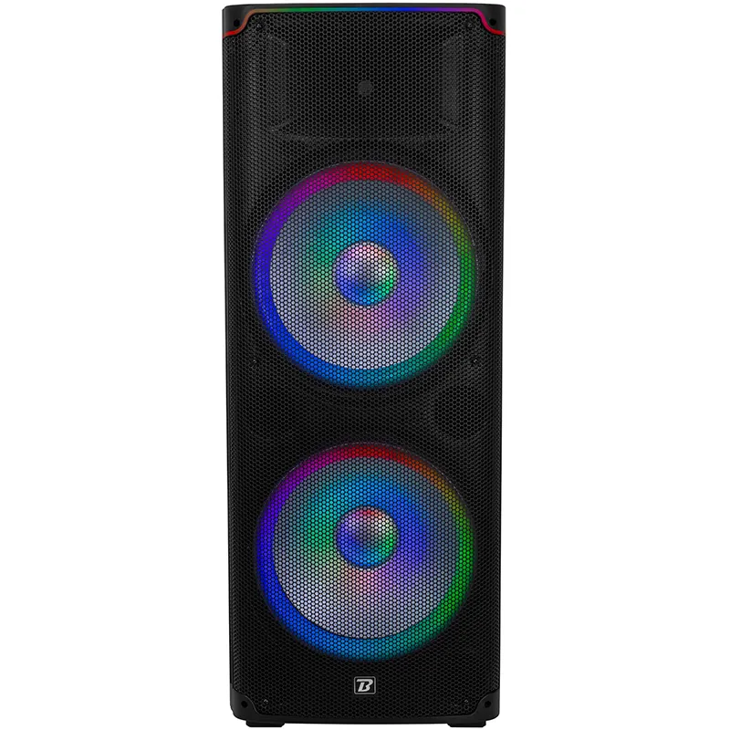 Boxa Activa 250W RMS 2X15"/38CM + Tweeter 1.75" cu BT/USB/SD/FM