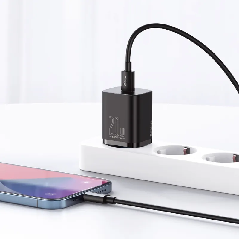 Incarcator Retea PD 20W 3A USB Tip C  - Lightning 1M Baseus - Negru
