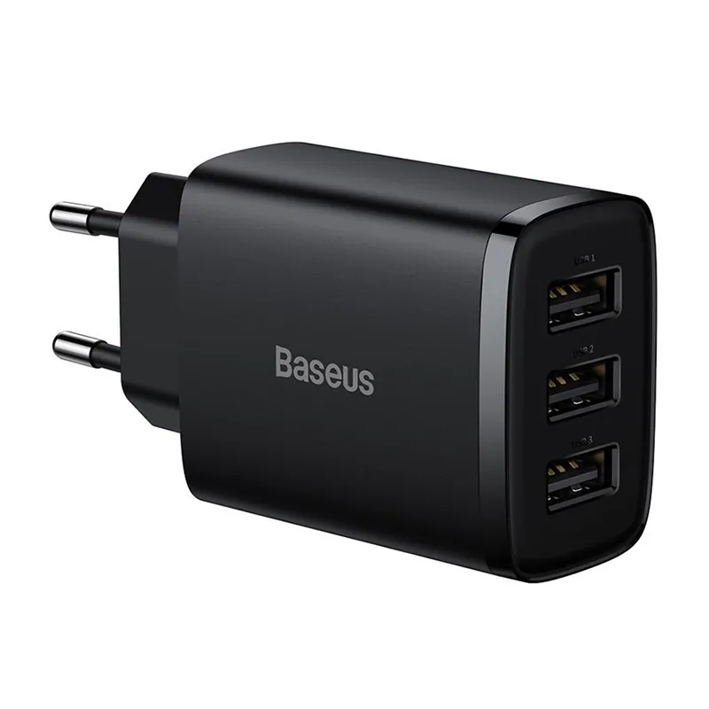 Incarcator Retea 3XUSB Fast Charging 17W Baseus - Negru
