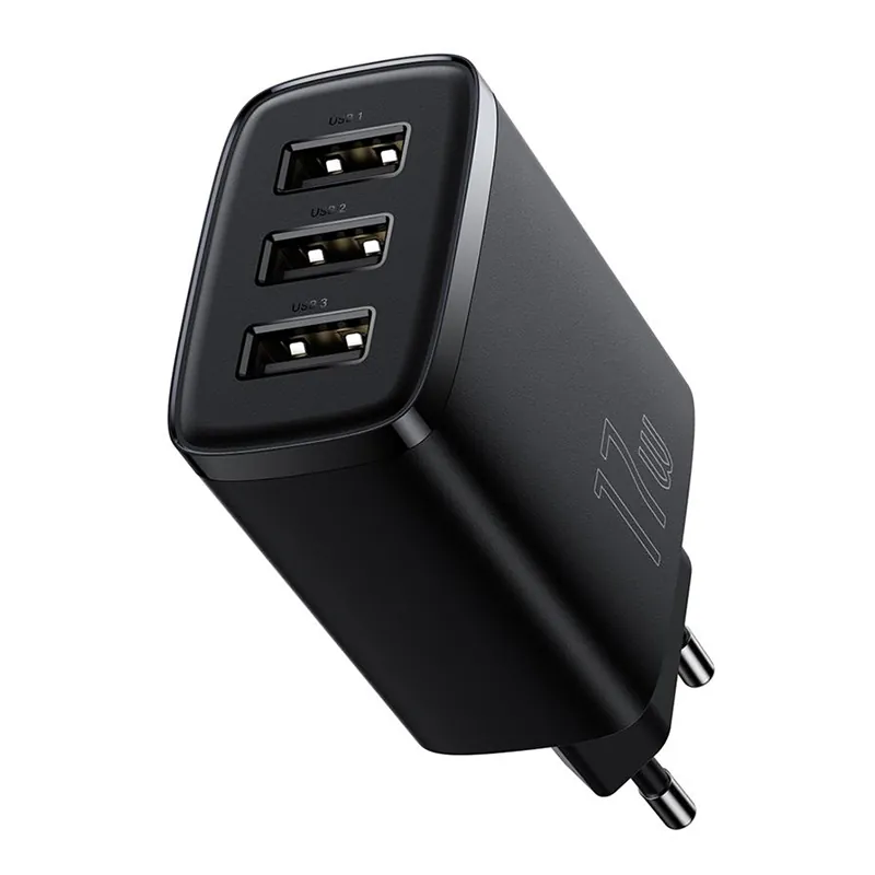 Incarcator Retea 3XUSB Fast Charging 17W Baseus - Negru