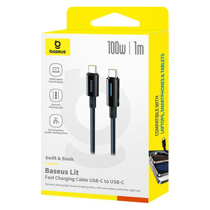 Cablu USB-C - USB-C 100W 2M Baseus - Negru