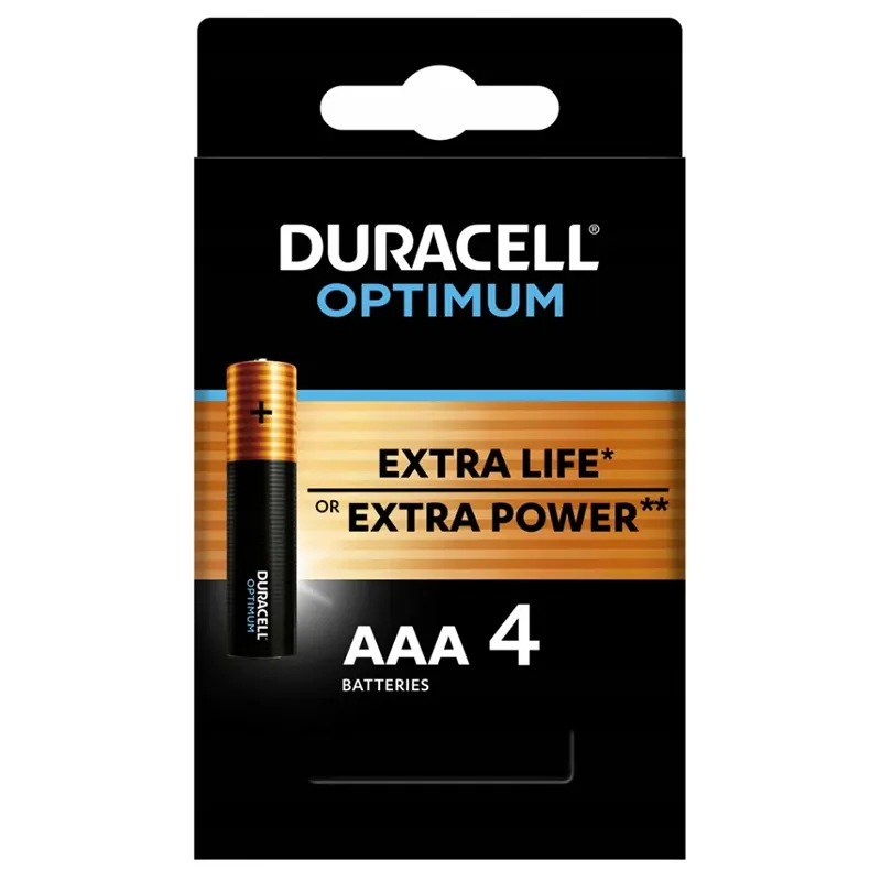 Baterie Alcalina Duracell Optimum LR03 Blister 4 Buc
