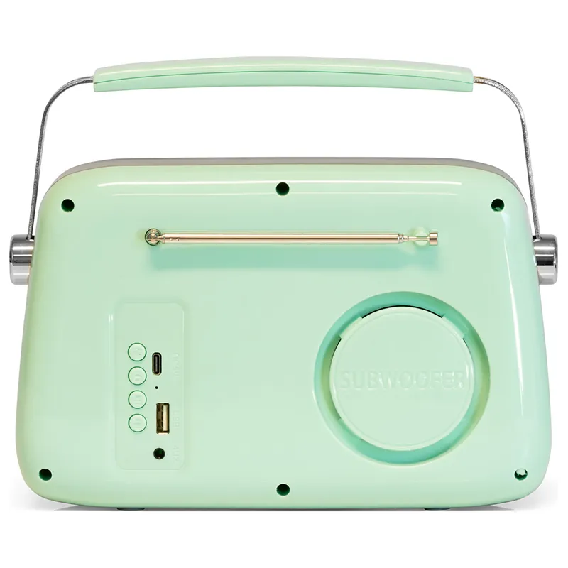 Radio FM Portabil Nostalgia 30W cu Functie BT/AUX -Verde Lucios