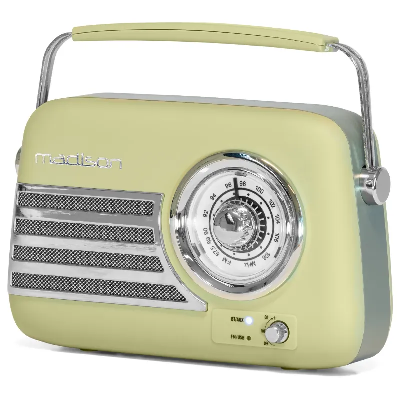 Radio FM Portabil Nostalgia 30W cu Functie Bluetooth/AUX -Olive